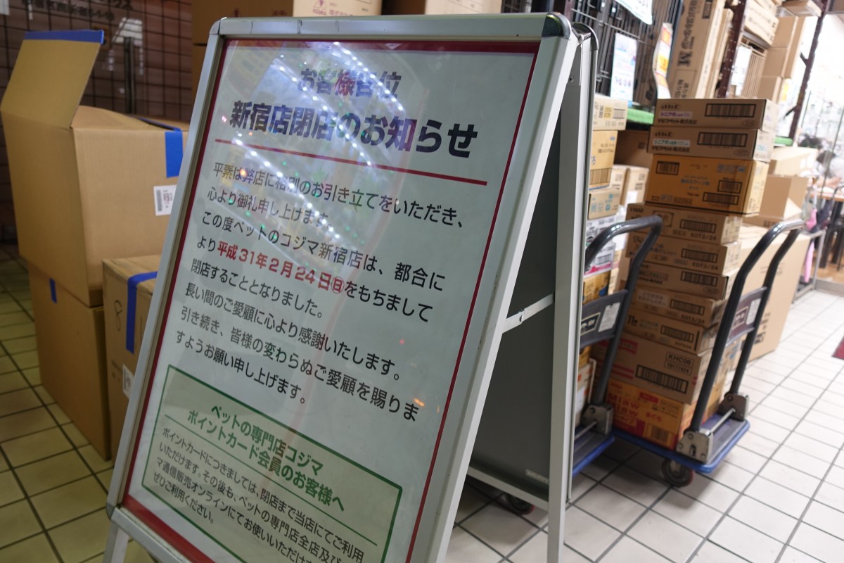 ペットのコジマ西新宿店 2月24日で閉店 新宿ニュースblog